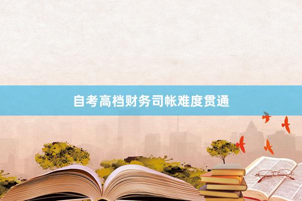 自考高档财务司帐难度贯通